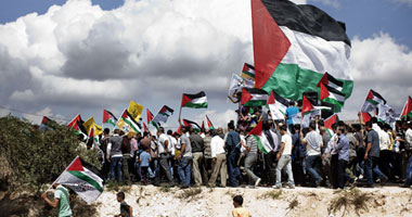 مسيرة فلسطينية عند سجن عوفر احتجاجا على الاعتداءات الإسرائيلية