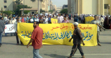 مؤتمر بجامعة المنصورة ضد شطب طلاب الإخوان من الانتخابات