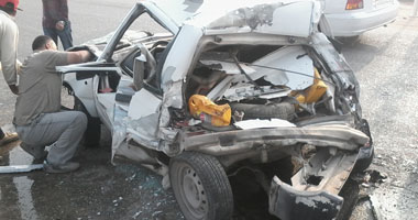 إصابة 3 أشخاص فى حادث انقلاب سيارة ملاكى بالوادى الجديد