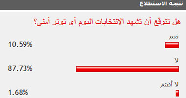 87% من القراء: الانتخابات لن تشهد أى انفلات أمنى 