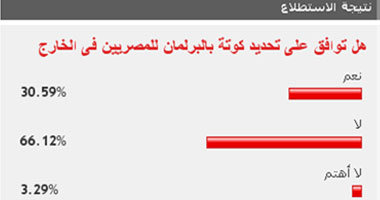 66% من القراء يرفضون تحديد كوتة بالبرلمان للمصريين فى الخارج