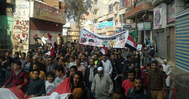 مسيرة حاشدة بالدقهلية لتأييد "السيسى" والاستفتاء على الدستور