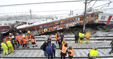 إصابة 7 أشخاص فى تصادم بين قطارين للركاب غرب التشيك
