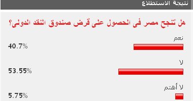 53% من قراء "اليوم السابع" يتوقعون عدم الحصول على قرض "النقد الدولى"