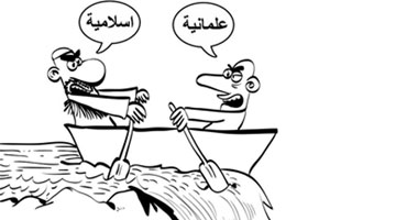 كاريكاتير "اليوم السابع" يحذر من غرق البلد بسبب الانقسام السياسى