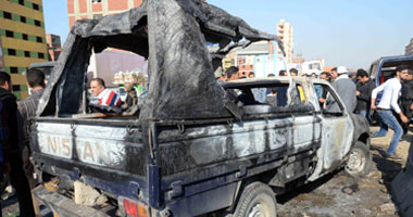 مجهولون يحرقون سيارة شرطى فى مركز الواسطى ببنى سويف