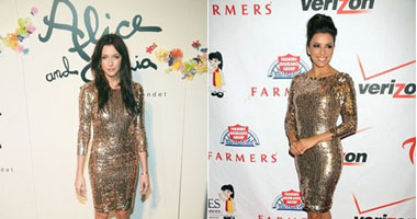 إيفا لونجوريا وكاتى كاسيدى ترتديان نفس الفستان الذهبى!