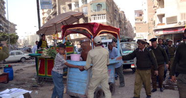 إصابة مجند فى مواجهات بين الشرطة والباعة الجائلين فى حملة بالقليوبية