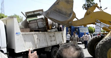 إزالة 155 مخالفة إشغال طريق بشوارع وميادين بنى سويف