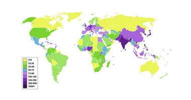 بالصور.. خرائط توضح الكثافة السكانية فى العالم لعام 2014