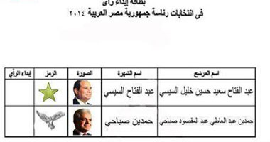 نشطاء يتداولون نموذج بطاقة الاقتراع فى انتخابات رئاسة الجمهورية 