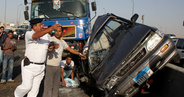 إصابة 7 أفراد فى حادث تصادم 3 سيارات بالمنوفية
