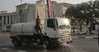 المحكمة الدستورية تتزين بأعلام مصر لاستقبال الرئيس السيسى