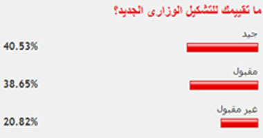 41% من القراء: التشكيل الوزارى الجديد "جيد"