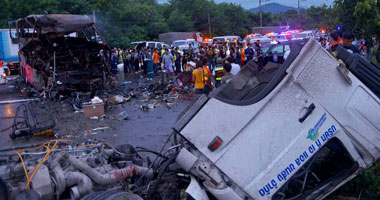 إصابة 54 من عمال صناعة الملابس فى تحطم شاحنة شرق كمبوديا