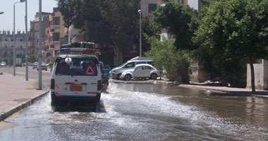 شلل مرورى بشارع الجزيرة لانفجار ماسورة مياه بالزمالك 