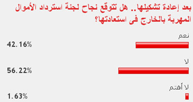 56% من القراء يتوقعون فشل لجنة استرداد الأموال المهربة فى الخارج