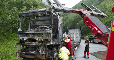 إصابة 65 شخصاً فى احتراق شاحنة فى نفق بالنرويج