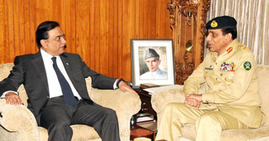زردارى يناقش الوضع الأمنى فى باكستان مع قائد أركان الجيش 
