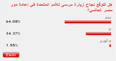 64% من القراء: زيارة مرسى للأمم المتحدة تعيد دور مصر العالمى