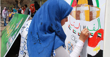 "ارسم بقلبك" لإنقاذ الأقصى فى عين شمس