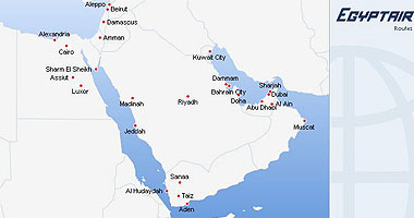 "مصر للطيران" تمحو إسرائيل من على خريطة موقعها الإلكترونى