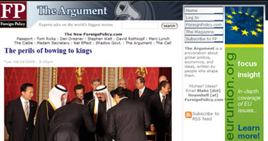 فورين بوليسى: النفط وراء انحناء أوباما للملك عبدالله