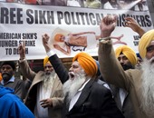 بالصور.. مظاهرات فى ميدان التايمز بنيويورك للإفراج عن سياسيين بالهند