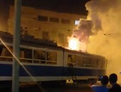 صحافة المواطن.. نشوب حريق بترام بالإسكندرية بسبب ماس كهربائى