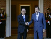 بالصور.. رئيس وزراء أسبانيا يستقبل بان كى مون قبل المنتدى العالمى لمكافحة التطرف