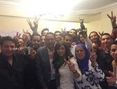 احتفالات فى مقر حملة "أيمن أبو العلا" بعد تصدره للنتائج بأكتوبر