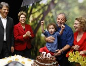 بالصور.. رئيسة البرازيل تحتفل بعيد الميلاد الـ70 للرئيس السابق"دا سيلفا"