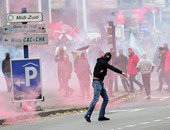 بالصور.. عشرات الآلاف يتظاهرون فى العاصمة البلجيكية ضد سياسة التقشف