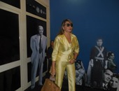 إيناس الدغيدى تحضر الاحتفال بمئوية المخرج الراحل هنرى بركات ببدلة صفراء