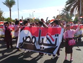 بالصور.. مسيرة لطلاب مدارس بيلا احتفالا بانتصارات أكتوبر