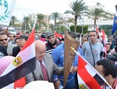 أعلام مصر تزين احتفالية استقبال شعلة دورة الألعاب الإقليمية ببورسعيد