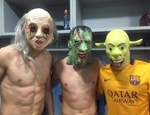 بالفيديو.. لاعبو برشلونة يحتفلون بـ"الهالوين"