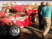 إصابة 3 أشخاص فى حادث تصادم سيارتين بالمنيا
