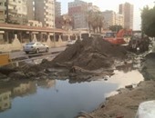 بالصور..هبوط أرضى بمنطقة المعمورة شرق الإسكندرية
