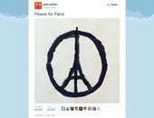 فنان فرنسى يحول صورة رمز السلام العالمى إلى لوحة تحتوى برج إيفل