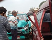 مصرع طالب وإصابة 14 آخرين فى حادث انقلاب سيارة بسبب جاموسة بالمنيا
