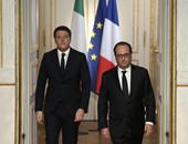 بالصور.. هولاند يستقبل رئيس وزراء ايطاليا بقصر الإليزيه