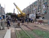 مصدر بالسكة الحديد بالمنوفية: جارى رفع قطار خرج عن القضبان على خط القاهرة - طنطا