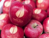 بالصور.. "التفاح" أحدث أساليب الدعاية لمؤتمر المناخ فى باريس