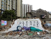 بالصور.. فنان فرنسى يحول أنقاض مبانٍ فى شنجهاى إلى جداريات رائعة