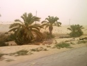 بالصور.. الرمال المتحركة تغلق طريق "العريش القنطرة" فى شمال سيناء