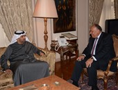 سامح شكرى يستقبل وزير الدولة الإماراتى سلطان الجابر