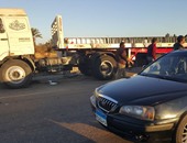 تعطل حركة المرور غرب الإسكندرية بسبب سقوط "كونتنر" بضائع
