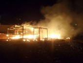 بالصور.. حريق فى مخيم للاجئين السوريين بمنطقة عرسال اللبنانية