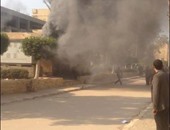 حريق بمحول كهرباء بمحيط كلية التربية الرياضية جامعة الزقازيق